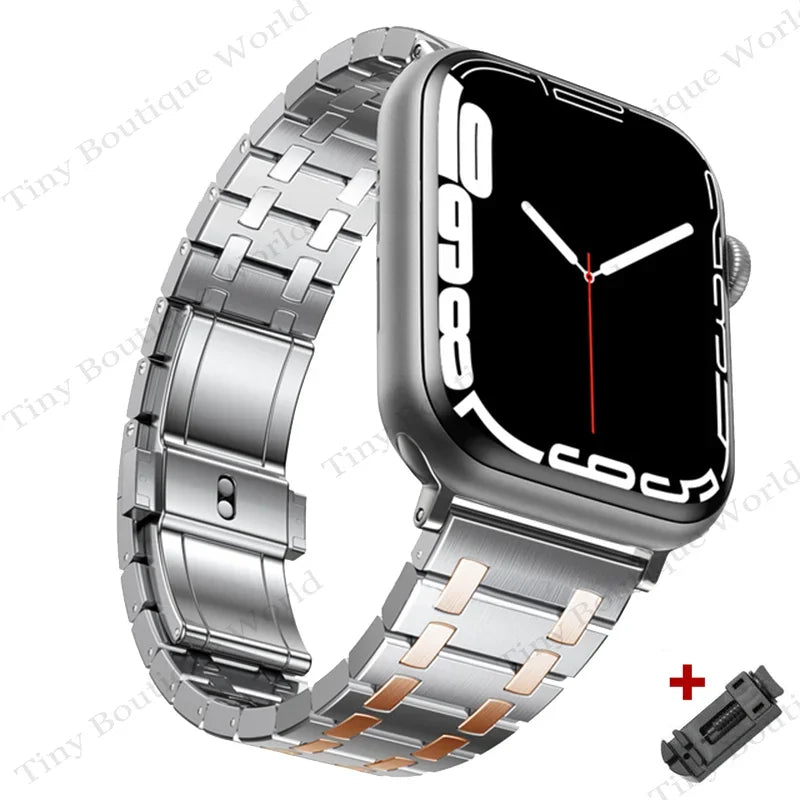 Luxury band for Apple Watch band 46mm 49mm 44mm 45mm 42mm 41mm Stainless Steel band For Apple Watch Ultra Series 10 9 8 7 6 5 SE