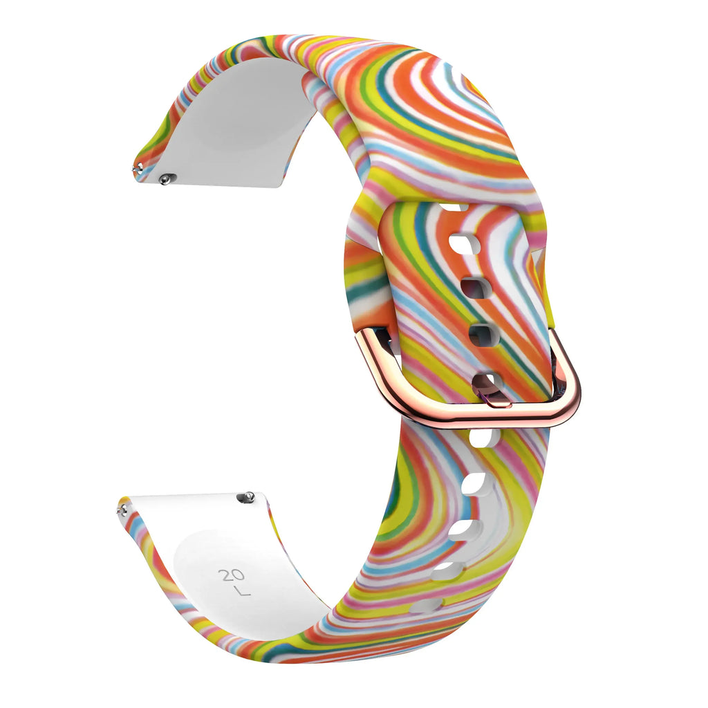 20mm/22mm strap For Samsung Galaxy watch 7/4/6/5 pro/Classic Active Printing Silicone bracelet For Amazfit GTR/GTS 4-2 mini band