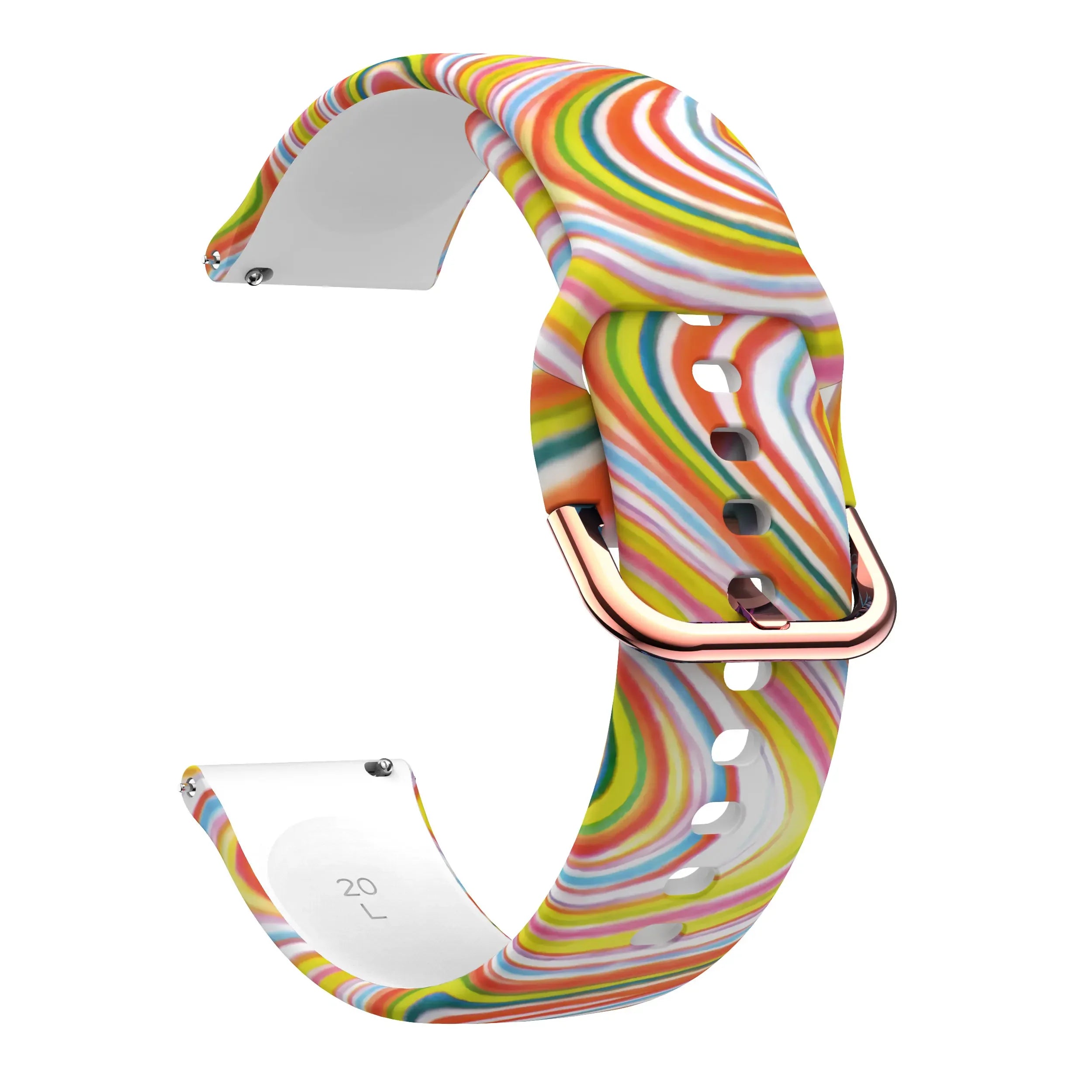20mm/22mm strap For Samsung Galaxy watch 7/4/6/5 pro/Classic Active Printing Silicone bracelet For Amazfit GTR/GTS 4-2 mini band