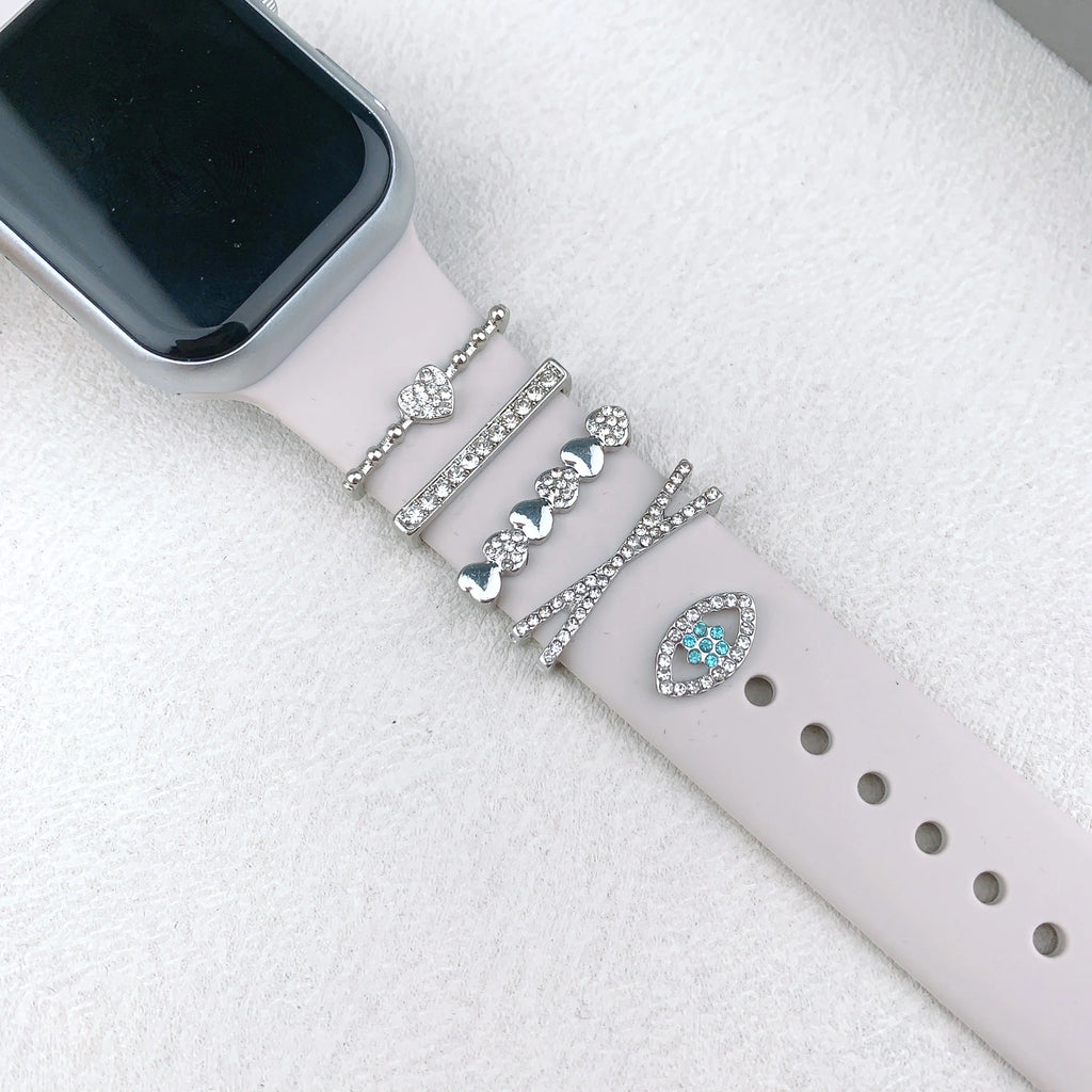 Decoration For Apple Watch Ultra 2 band 10 9 8 7 Diamond Jewelry Charms Accessories samsung Huawei watch band 20 22mm band