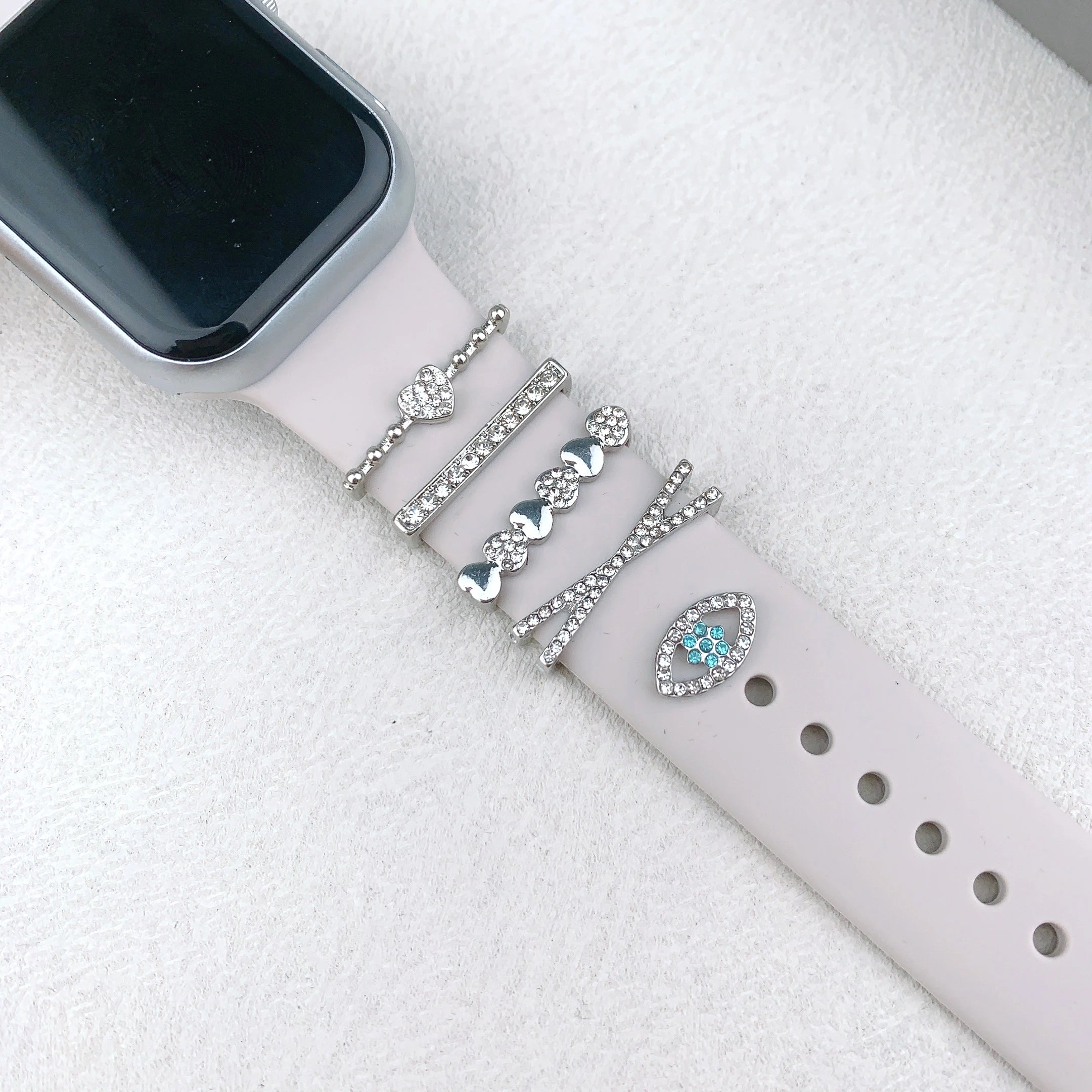 Decoration For Apple Watch Ultra 2 band 10 9 8 7 Diamond Jewelry Charms Accessories samsung Huawei watch band 20 22mm band