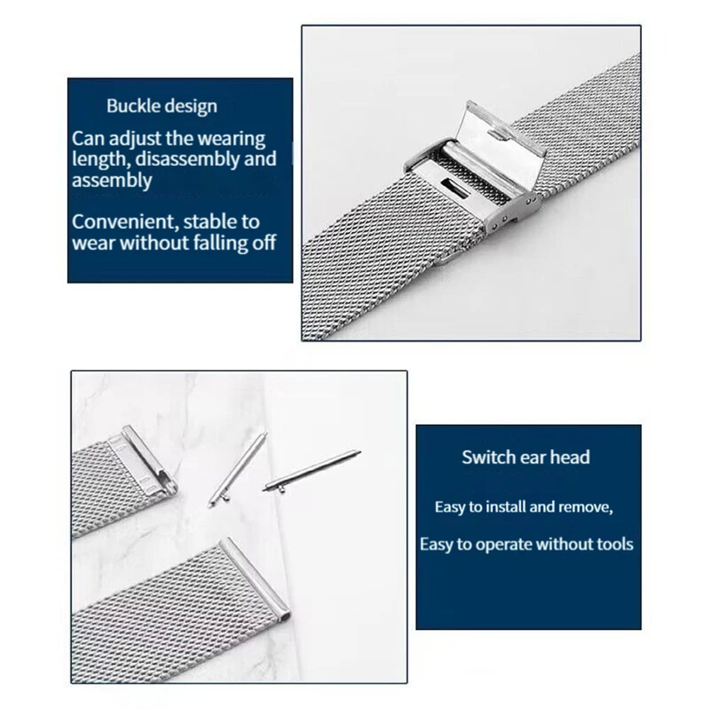 Milanese Watchband 18mm 20mm 22mm Metal Strap Bracelet For Samsung Galaxy Watch 7 6 5 4 40 44mm Huawei 4 GT Bracelet Garmin Band