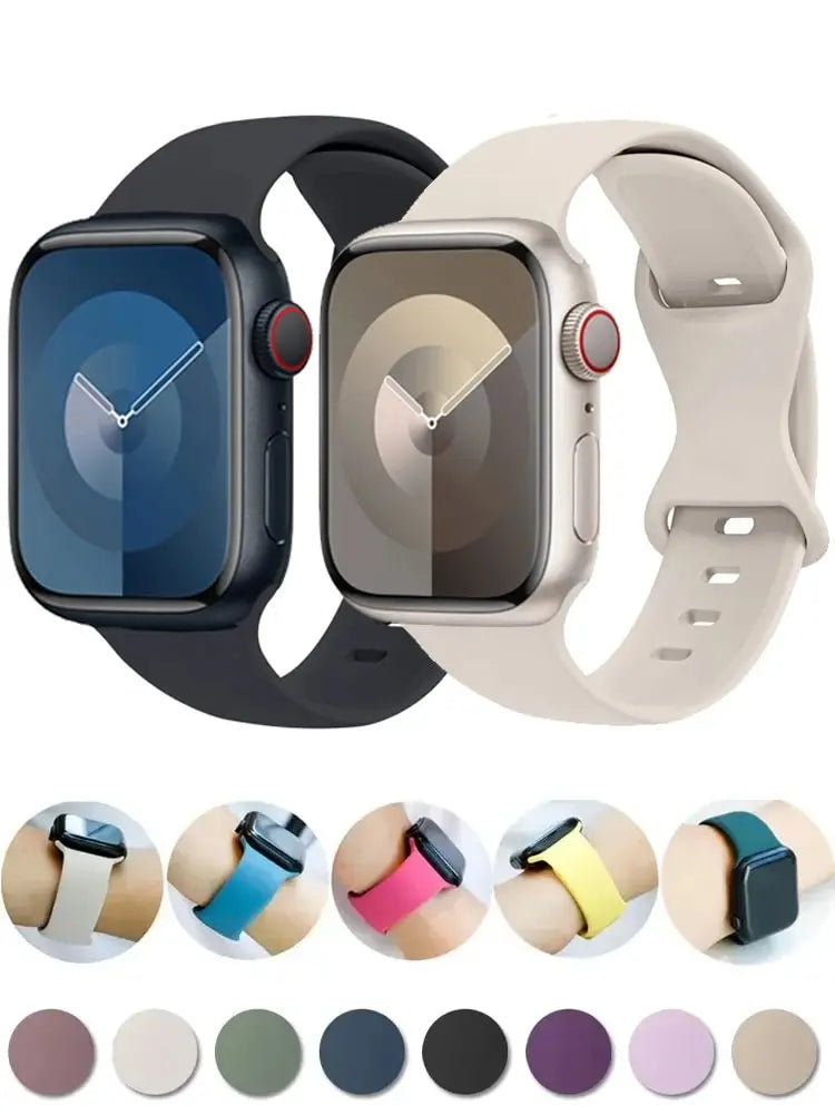 bands For Apple Watch band 44mm 40mm 45mm 41mm 49mm 46mm 42mm 38mm correa silicone band Apple Watch Series 10 7 8 SE 3 6 9 Ultra 2