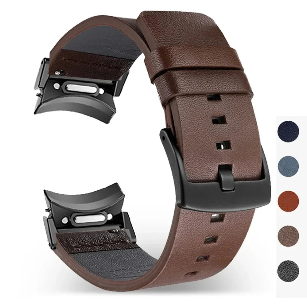 No Gaps Leather Strap For Samsung Galaxy Watch 7 6 Classic 47mm 43mm 6/5/4 40mm 44mm 5Pro 45mm Quick Fit Band Accessories
