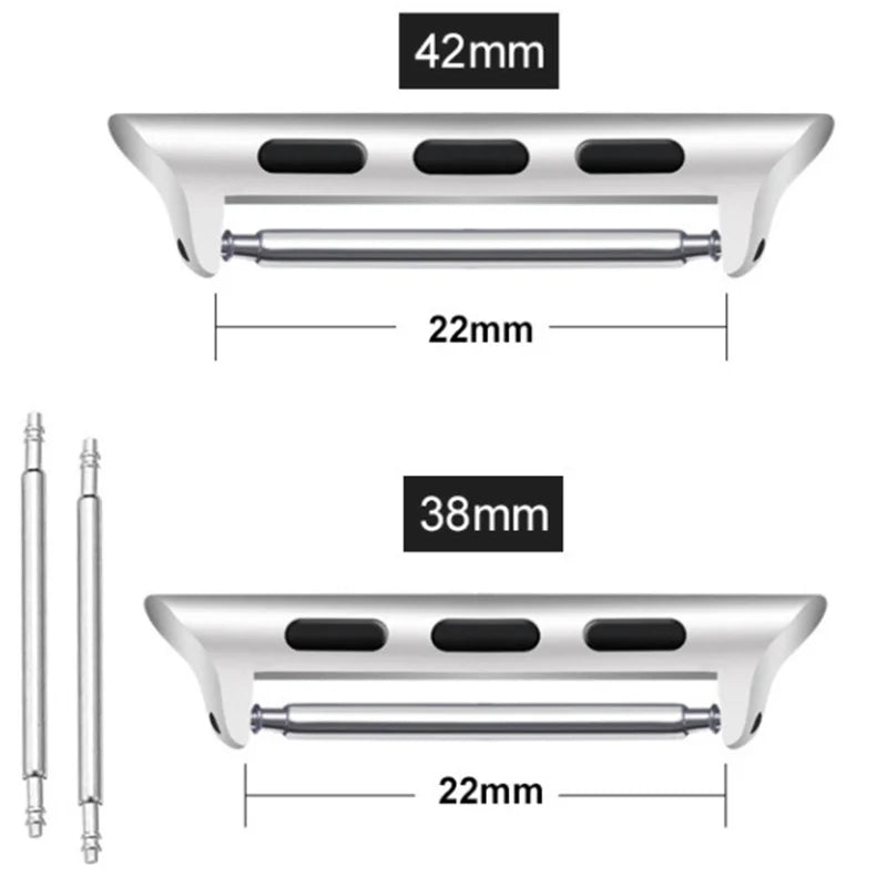 2PCS Connector For Apple Watch band Series 9 8 7 6 5 4 3 SE 44mm 40mm 42mm 41mm 45mm Stainless Steel Adapter Apple Watch Ultra 2 49mm