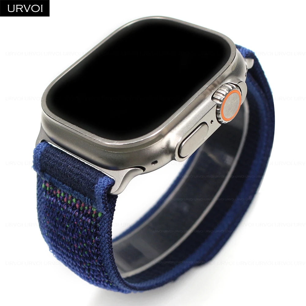 URVOI Trail Loop for Apple Watch band Ultra 3 2 Series 11 10 9 8 SE3 nylon weave for Apple Watch band pull tab closure 46mm 49mm