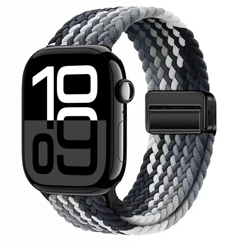 Nylon Braided Loop band for Apple Watch Ultra 3 2 49mm 11 10 42mm 46mm 9 8 7 45mm 41mm Magnetic band Apple Watch 6 5 SE 44mm 40mm band