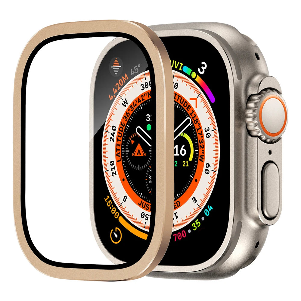 Tempered Glass For Apple Watch band Ultra 49mm Screen Protector Anti Scratch HD Full Film metal Bumper Apple Watch Ultra 49mm band
