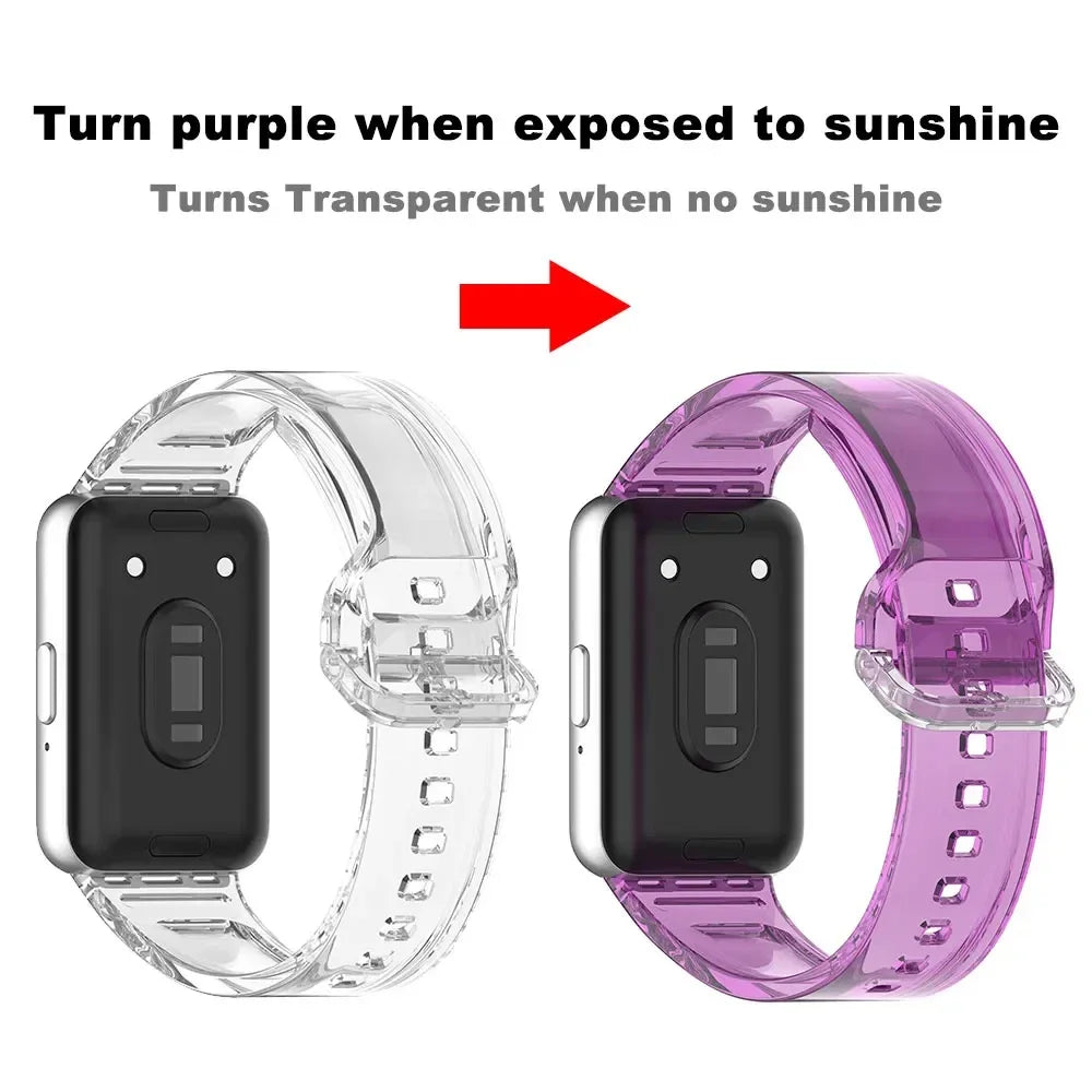 TPU Watchband For Samsung Fit3 Transparent Change Color Light Wrist Bracelet For Samsung Fit 3 Strap Silicone Replacement Strap