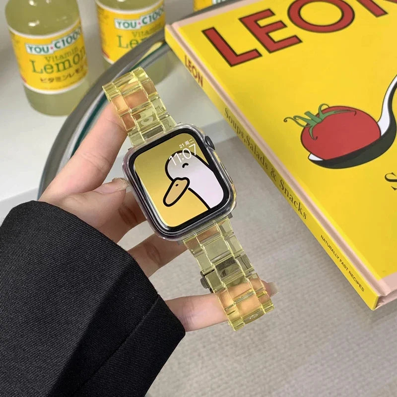 Transparent Link Bracelet For Samsung Galaxy Fit 3 Glacier Strap For Samsung Fit 3 Smart Watch Correa Accessories