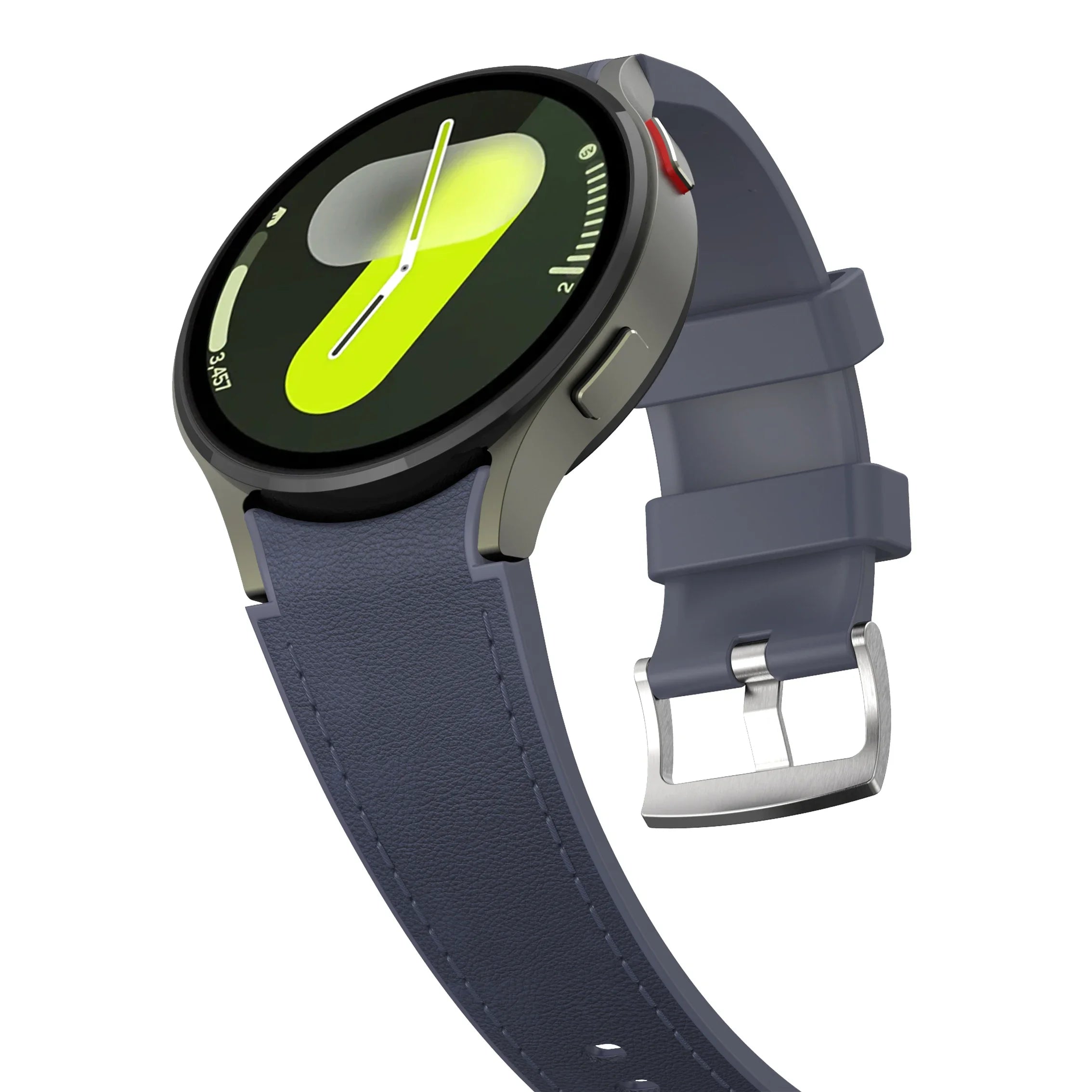 Silicone+Leather Strap for Samsung Galaxy Watch 7 6 5 4 FE 40mm 44mm No Gap Bracelet Band Watch 6 4 Classic 43/47mm 42/46mm Belt