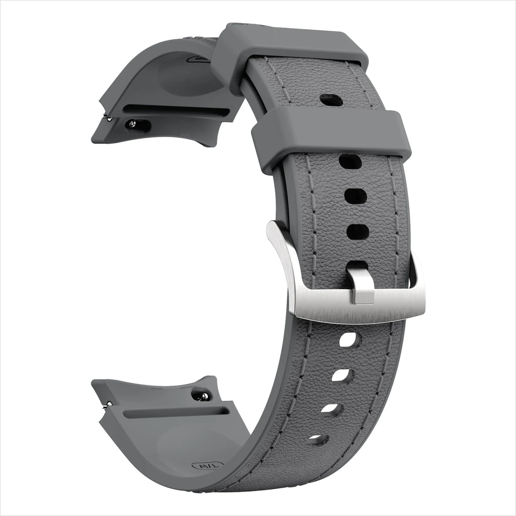Silicone+Leather Strap for Samsung Galaxy Watch 7 6 5 4 FE 40mm 44mm No Gap Bracelet Band Watch 6 4 Classic 43/47mm 42/46mm Belt