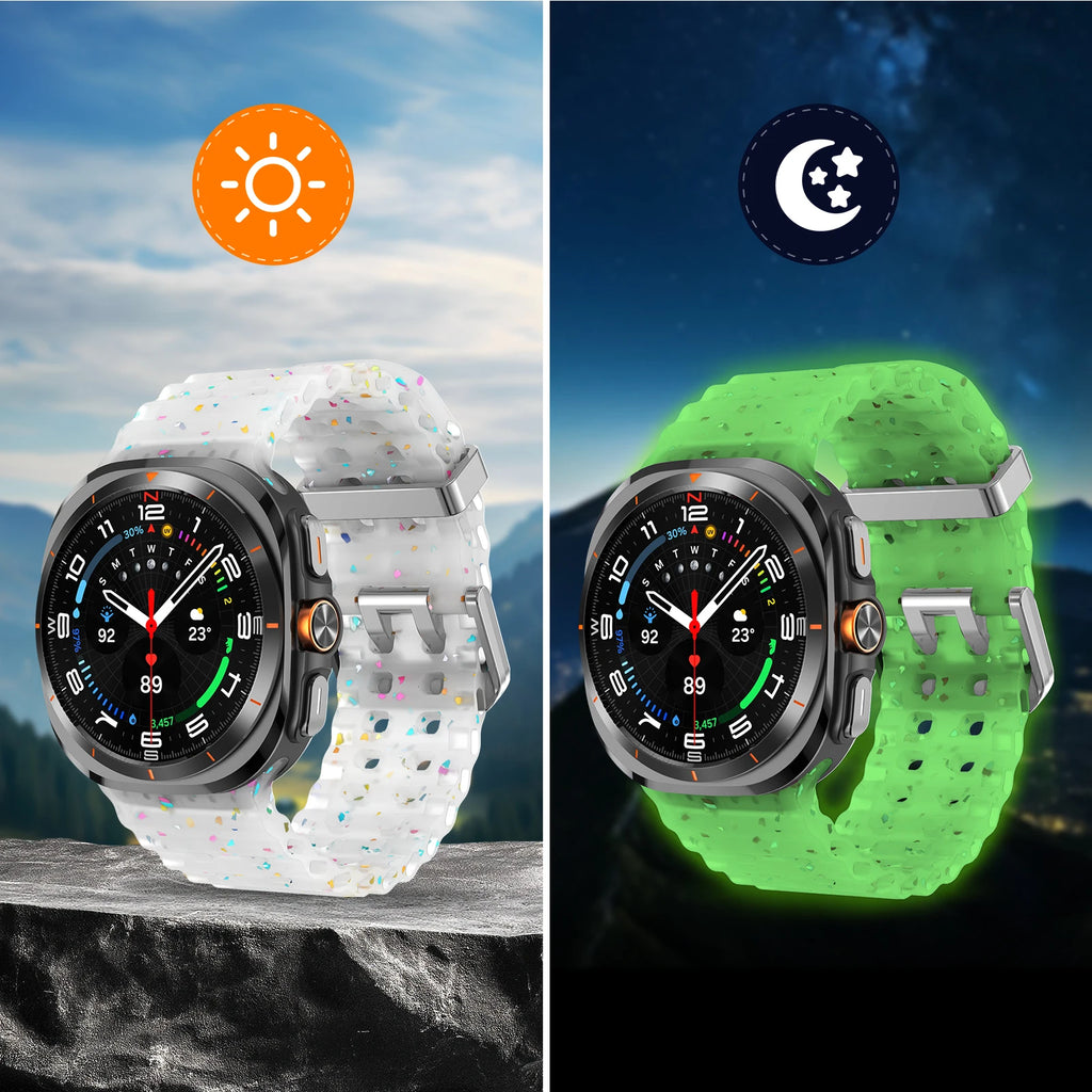 Luminous Strap for Samsung Galaxy Watch 7 Ultra 47mm Smart Watchband Silicone Bracelet for Galaxy Watch 7 Ultra Men Women Correa