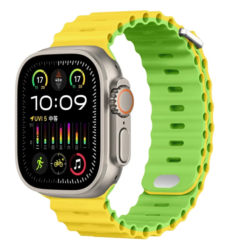 Ocean band for Apple Watch Ultra 3 2 band 49mm Series 45mm 41mm 46mm 42mm 40mm 44mm Silicone watch band Apple Watch 11 10 9 8 7 6 5 SE2