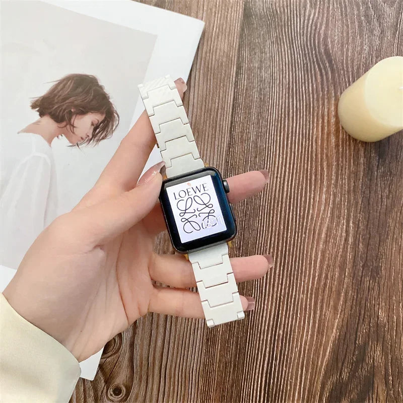 Carbon fiber band for Apple Watch band Ultra 2 49mm band 45mm 44mm 40mm 41mm PC watch band link band Series 9 8 7 6 5 4 SE