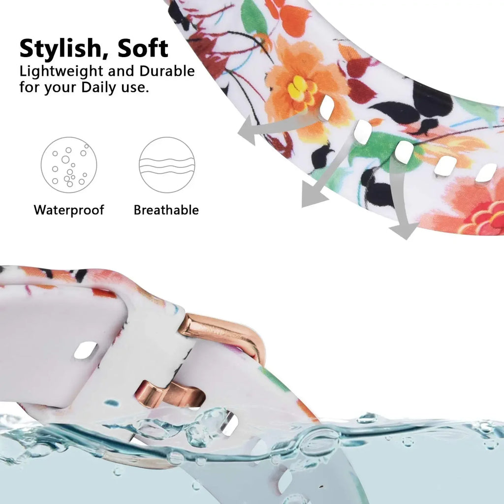 20mm/22mm strap For Samsung Galaxy watch 7/4/6/5 pro/Classic Active Printing Silicone bracelet For Amazfit GTR/GTS 4-2 mini band