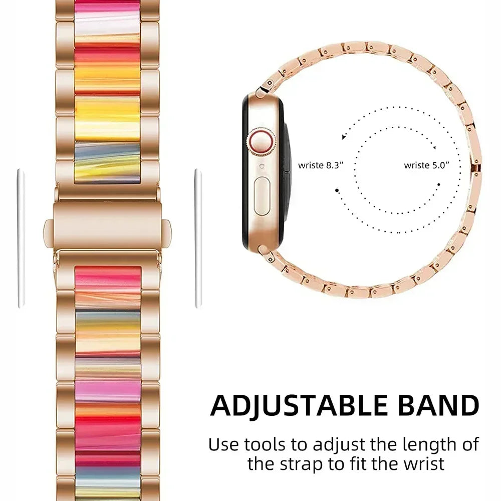 Women Resin band for Apple Watch Ultra 3 2 49mm 11 10 42mm 46mm 9 8 41mm 45mm Luxury band for Apple Watch 6 5 SE 40mm 44mm Band