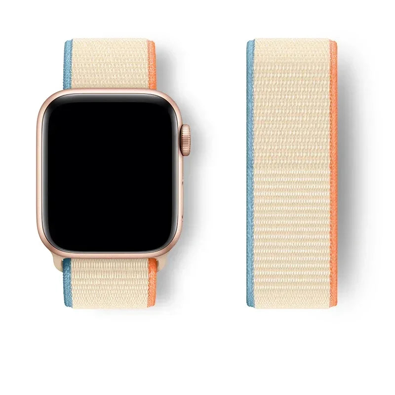 Nylon Loop For Apple Watch band 45mm 44mm 49mm 46mm 40mm 41mm 38mm 42mm Correa band Apple Watch Series 6 SE 7 8 9 10 Ultra 2 band