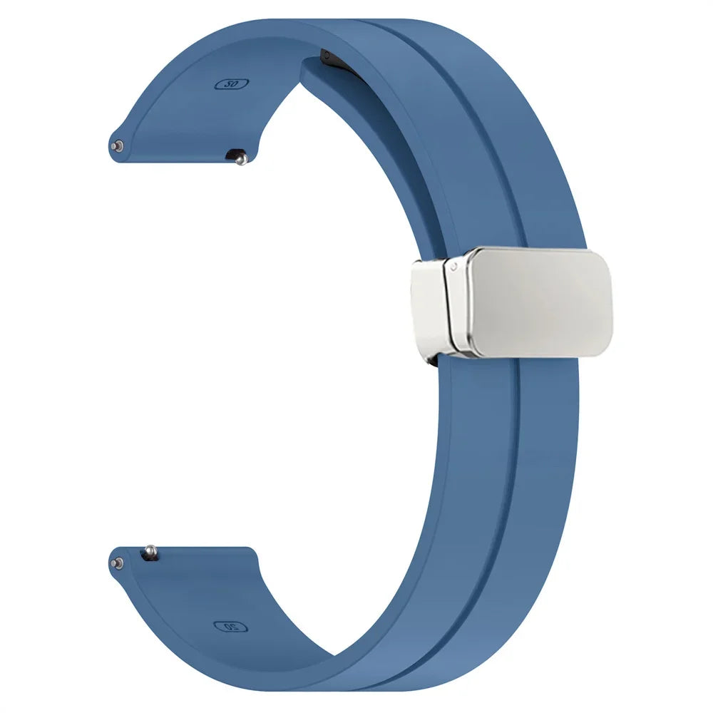 20mm 22mm Strap For Samsung Galaxy watch 4/5 pro/classic/gear s3/active 2 Sport Silicone Magnetic Buckle Huawei GT 2 2e 3 band