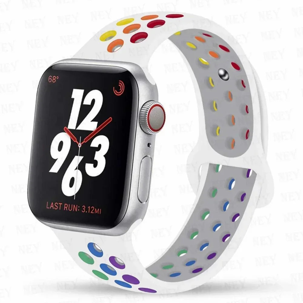 Sport band For Apple Watch band 45mm 49mm 44mm 40mm 41mm 42mm 46mm Silicone band Apple Watch Ultra 2 Series 10 9 8 SE 7 6 5 4 3