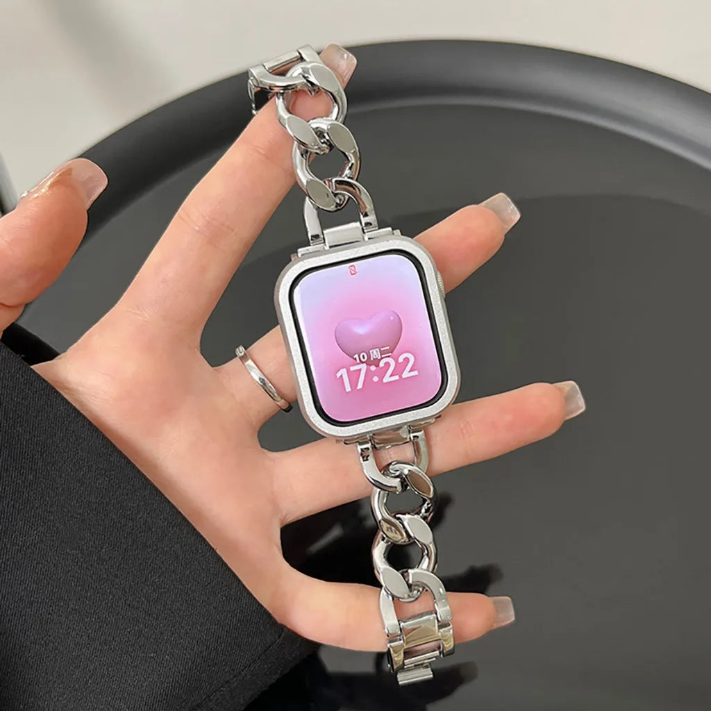 Metallic Chain Watch band for Apple Watch band 45mm 49mm 40mm 42mm 44mm Sport watch band for Apple Watch Series Ultra 2 9 8 7 6 5 SE