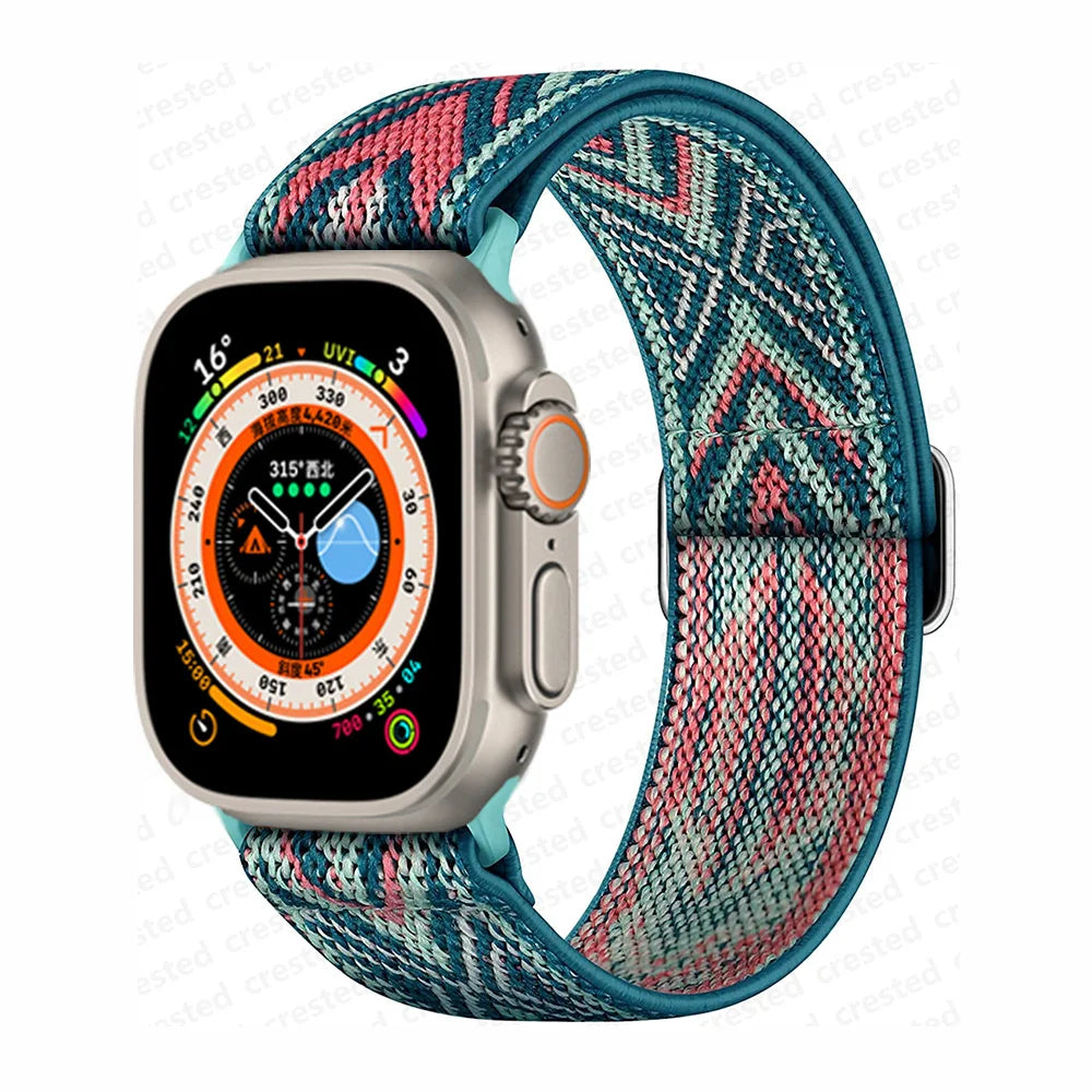 Scrunchie band for Apple Watch band 45mm 44mm 40mm 41mm 42mm 46mm 49mm Elastic Nylon band Apple Watch Series 10 9 8 7 SE Ultra 2