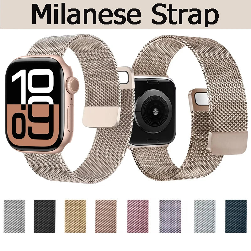 Milanese band For Apple Watch S10 46mm 42mm Ultra 2 49mm Magnetic band For Apple Watch Series 9 7 8 5 6 SE 44mm 45mm 41mm 40mm
