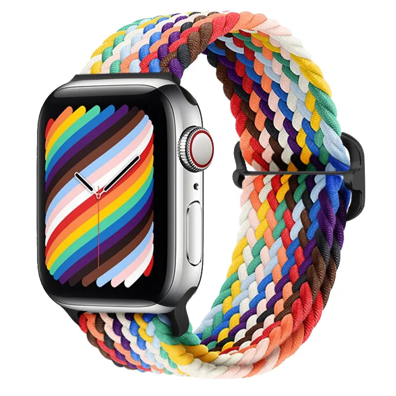 Braided Solo Loop band For Apple Watch band 40mm 44mm 45mm 41mm 38mm 42mm 49mm band correa Apple Watch Series Ultra 9 8 7 6 5 SE