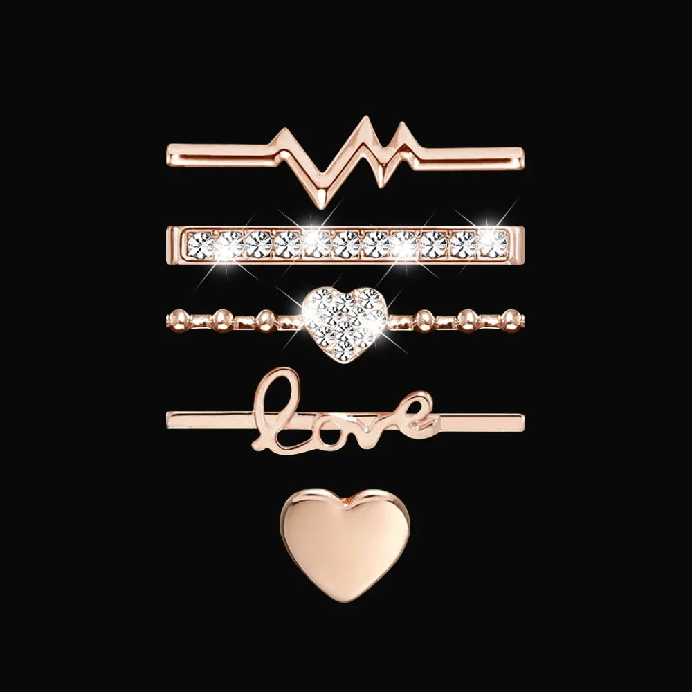 5pcs Decoration Ring For Apple Watch band Series 10 8 7 9 6 Diamond Jewelry Charms for Samsung Huawei Silicone band accessories