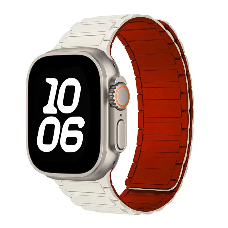 Silicone band for Apple Watch 46mm 42mm 49mm 45mm 41mm 44mm 40mm Magnetic band for Apple Watch Ultra 2 Series 10 9 8 7 6 SE 5 4 3