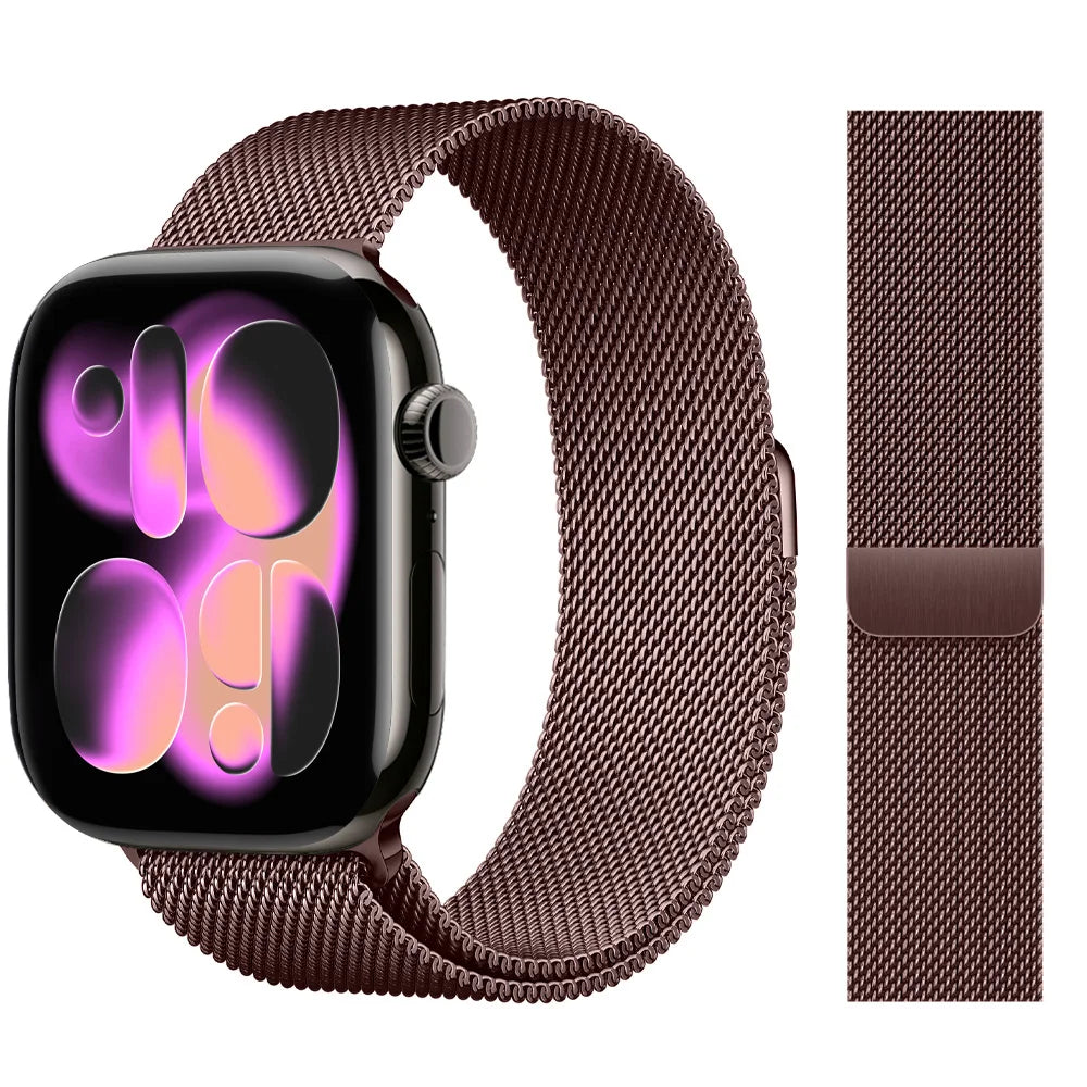 For Apple Watch band 11 10 9 8 SE 46mm 42mm 44mm 45mm Ultra 3 2 49mm 41mm Milanese Loop metal band correa Apple Watch bands