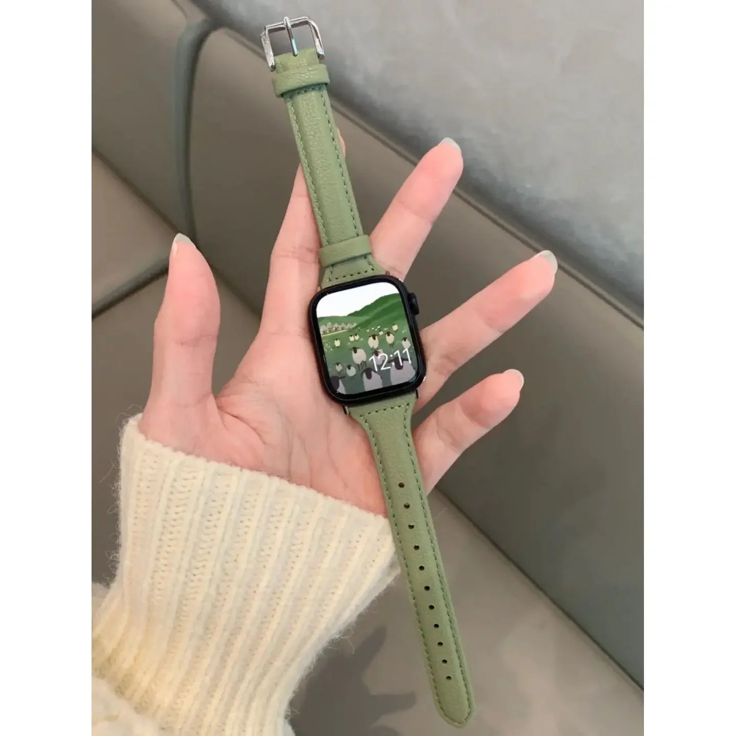 Slim leather band for Apple Watch band Ultra 2 49mm Series 10 7 8 9 41mm 45mm 38mm 42mm Wrist band Apple Watch SE 6 5 4 40mm 44mm m