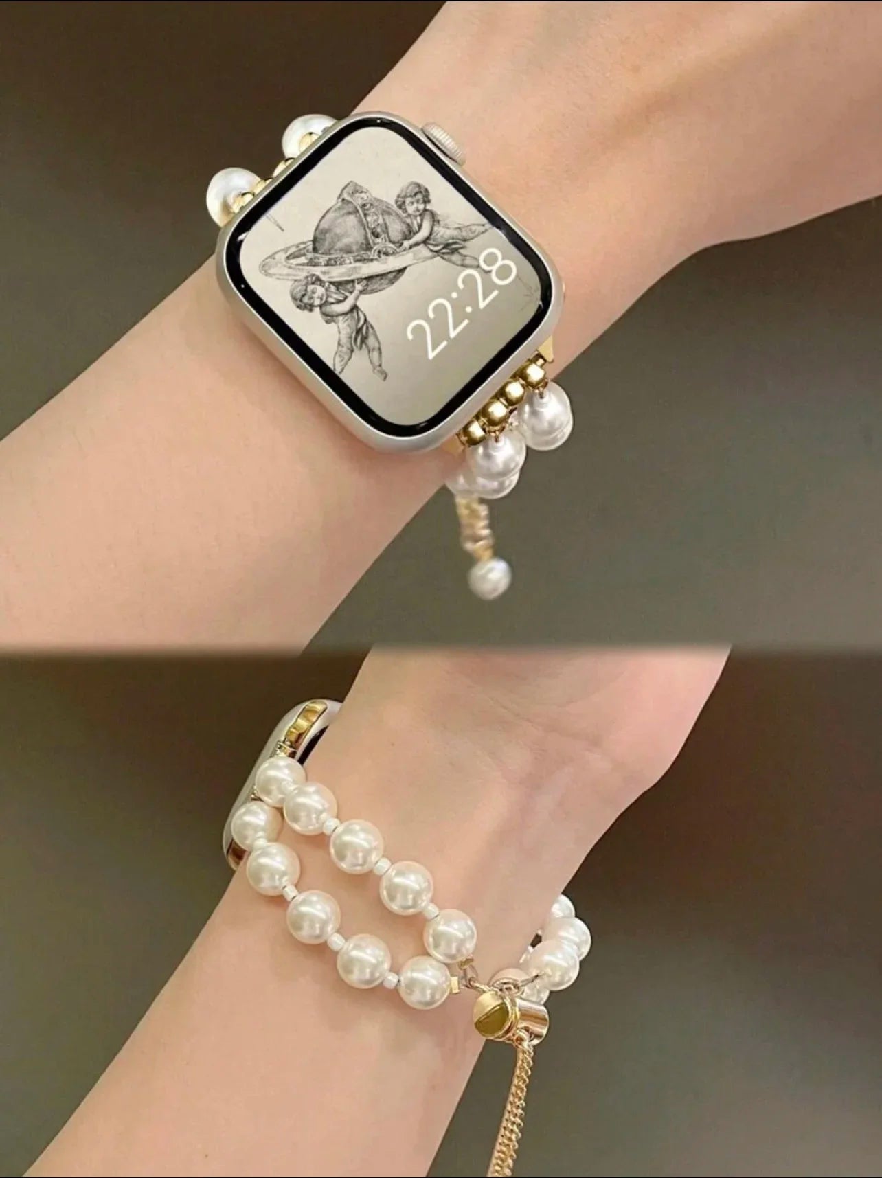 New Adjust Beads Link band For Apple Watch band For Women 38mm 40mm 41mm 42mm 44mm 45mm 46mm 49mm