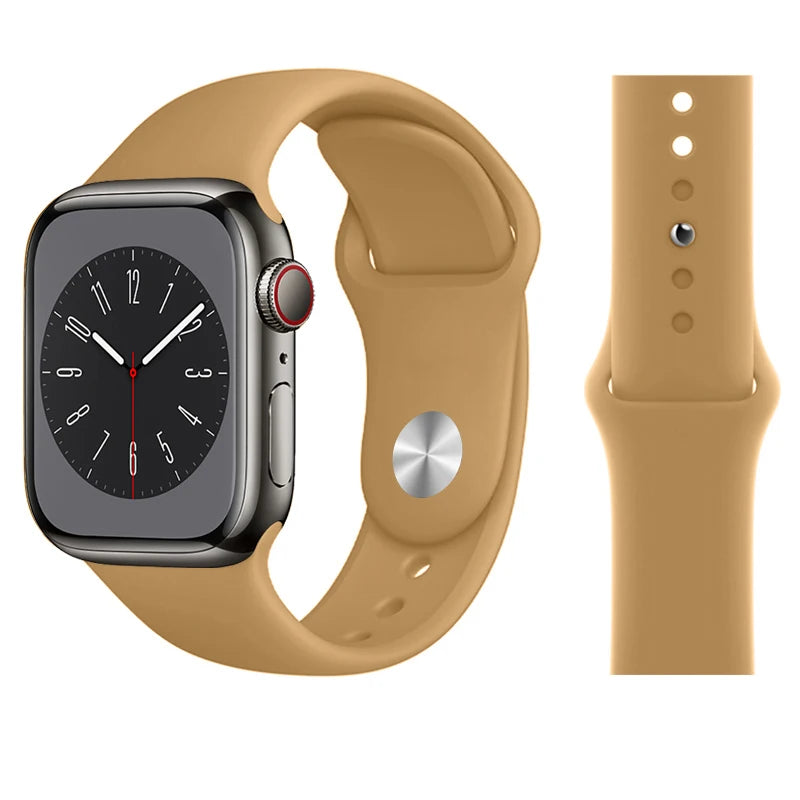 Official Silicone band for Apple Watch band Ultra 2 49mm 44mm 40mm 41mm 45mm 38mm Sport band Apple Watch Series 9 7 5 SE 10 42mm 46mm