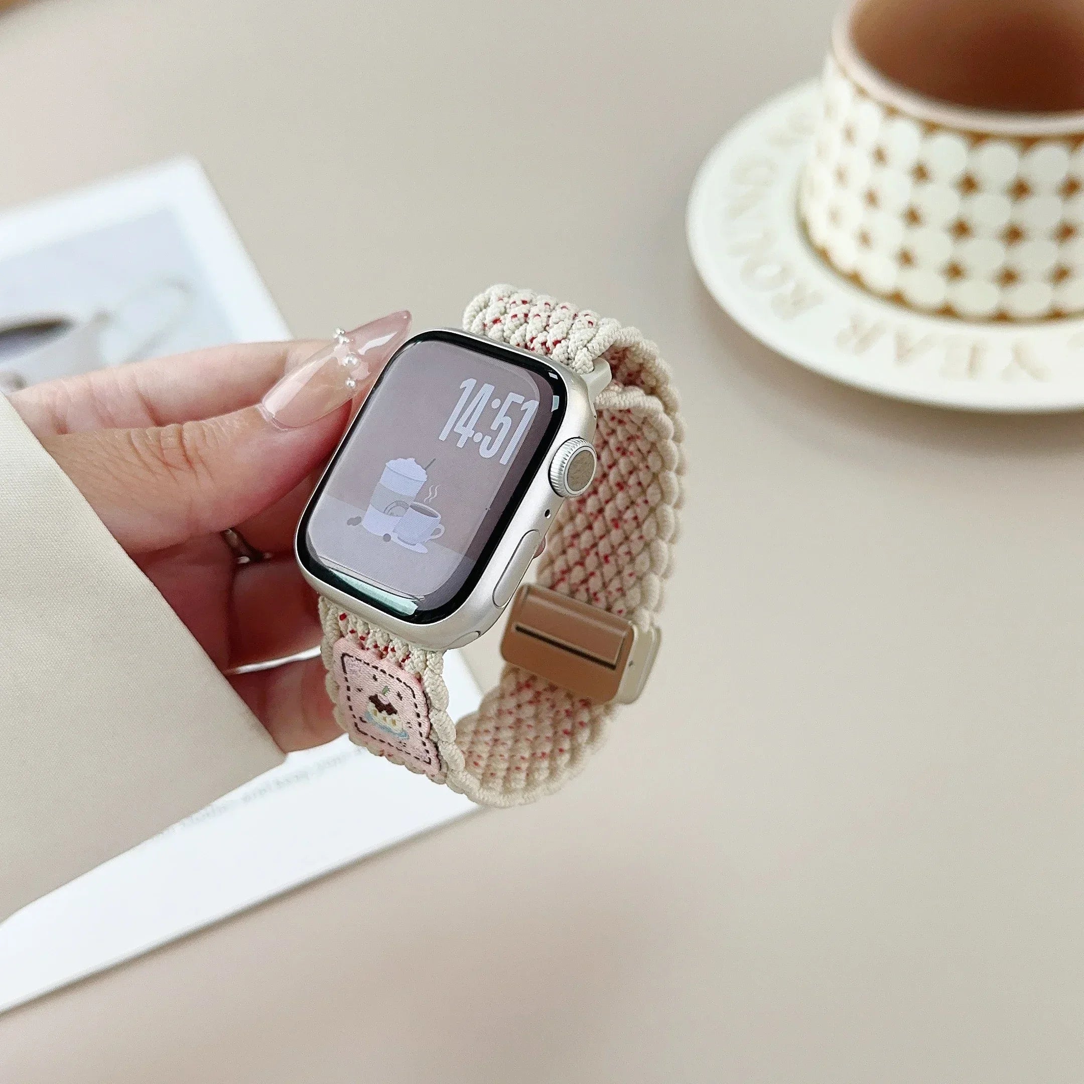 Nylon band For Apple Watch band Ultra 44mm 40mm 45mm 49mm 41mm 44mm magnetic buckle Braided band Apple Watch Series 10 9 SE 7 8