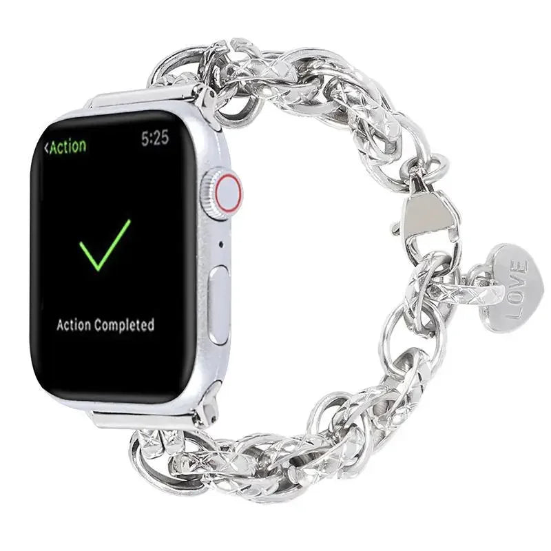 Metal band for Apple Watch Ultra 49mm 41mm 45mm 40mm 44mm 38mm 40mm Love Chain Design Women band for Apple Watch 9 8 7 SE 6 5 4 3 2 1