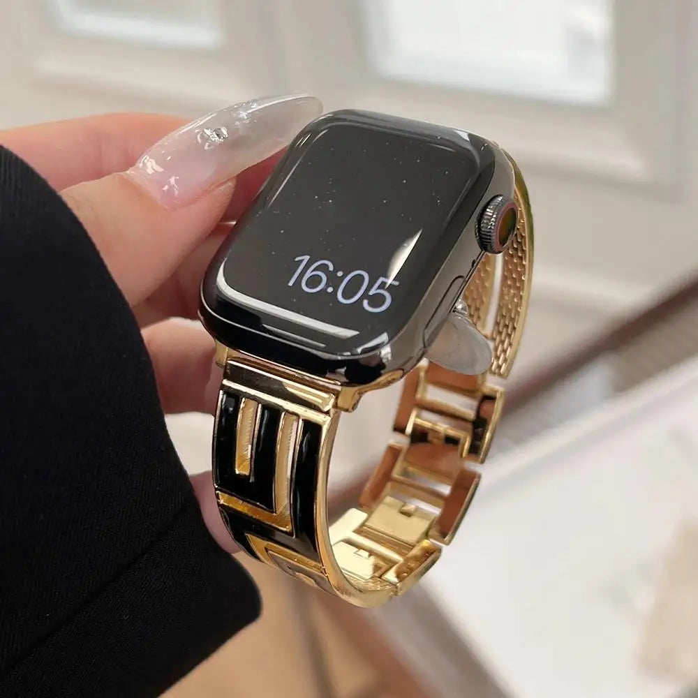 Luxury metal band for Apple Watch S10 46mm 42mm Ultra 2 49mm 9 8 7 45mm 41mm Women band for Apple Watch SE 6 5 4 40mm 44mm 38mm