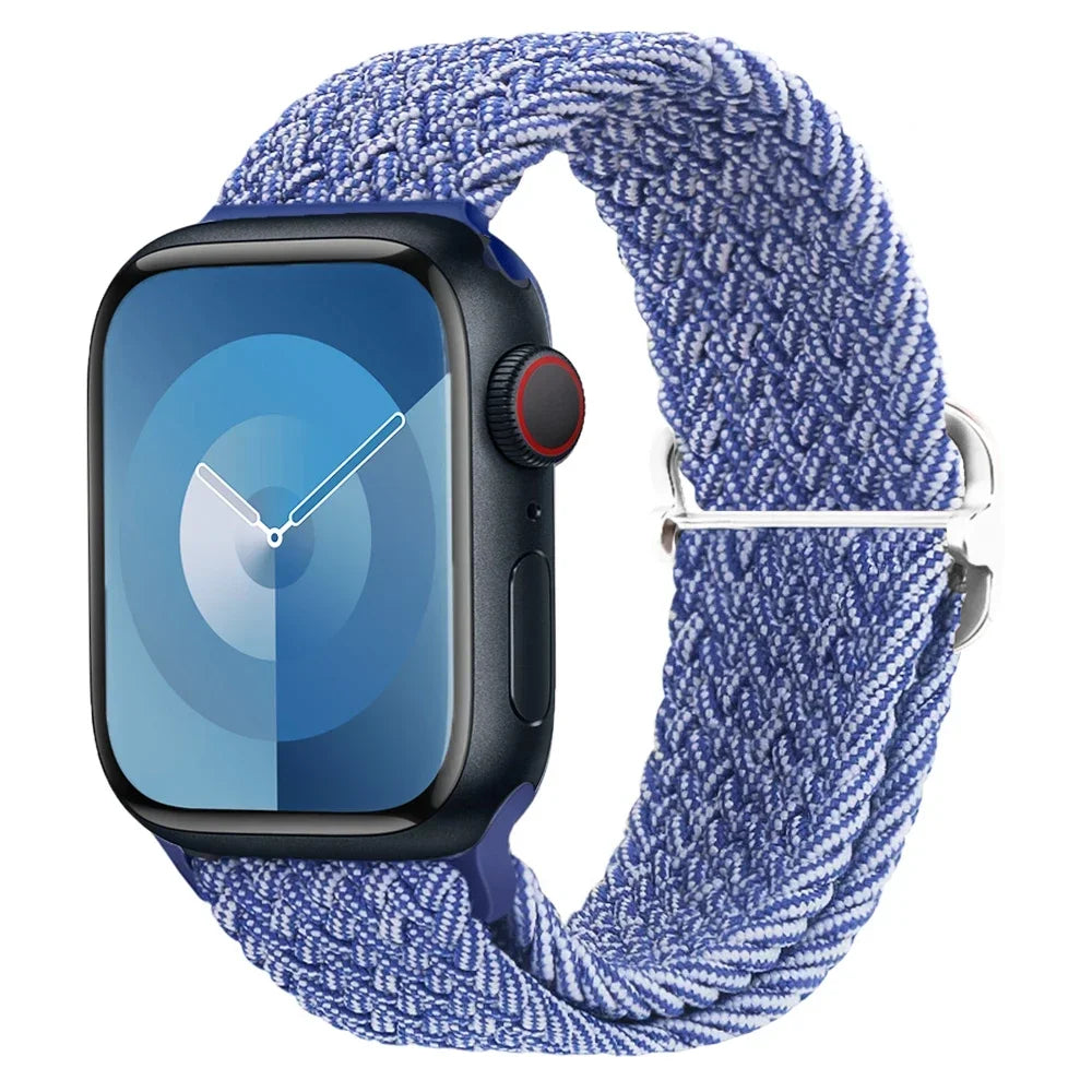 Braided band For Apple Watch band 45mm Ultra 2 49mm 44mm 40mm 41mm 42mm 46mm Elastic adjustable band Series 10 9 8 7 3 5 SE 6 4