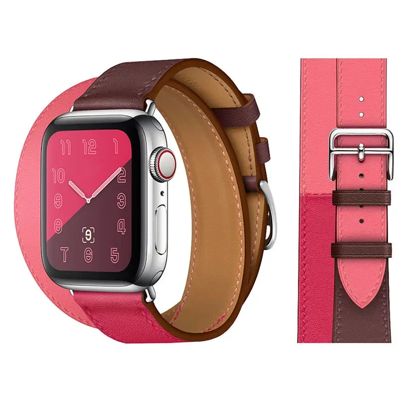 Leather band For Apple Watch Ultra 2 49mm 9 8 7 45mm 41mm High quality business wristband For Apple Watch 6 5 4 3 SE 44mm 40mm 42mm