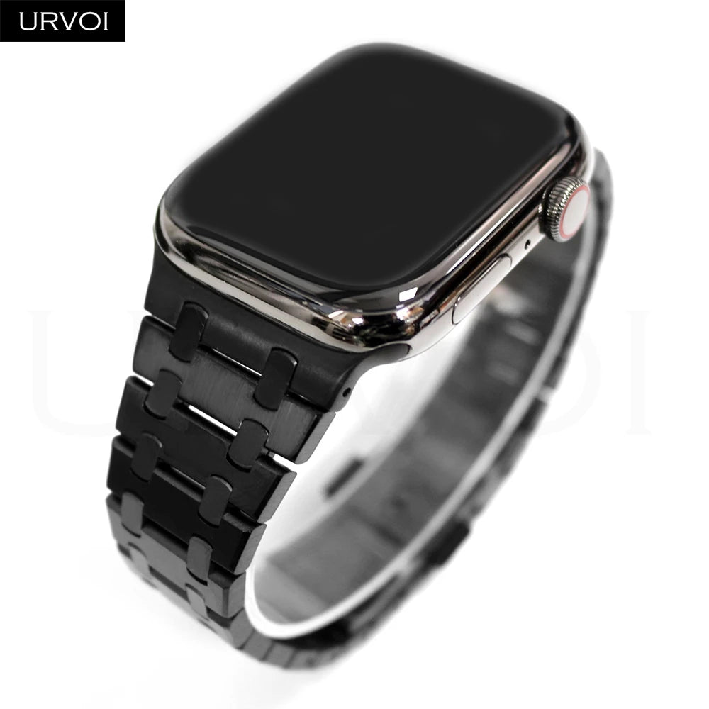URVOI band for Apple Watch Ultra 3 2 Series 11 10 9 8 7 SE3 316L AP Stainless steel band for Apple Watch wristband butterfly buckle