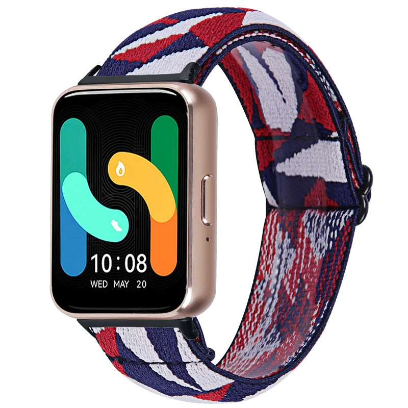 Elastic Nylon Strap For Samsung Galaxy Fit 3 Watch Bracelet Vintage Bohemian National Style Watchband For Samsung Fit 3 SM-R390