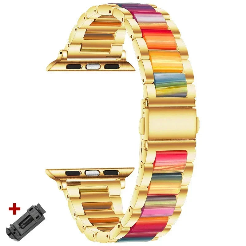 Women Resin band for Apple Watch Ultra 3 2 49mm 11 10 42mm 46mm 9 8 41mm 45mm Luxury band for Apple Watch 6 5 SE 40mm 44mm Band