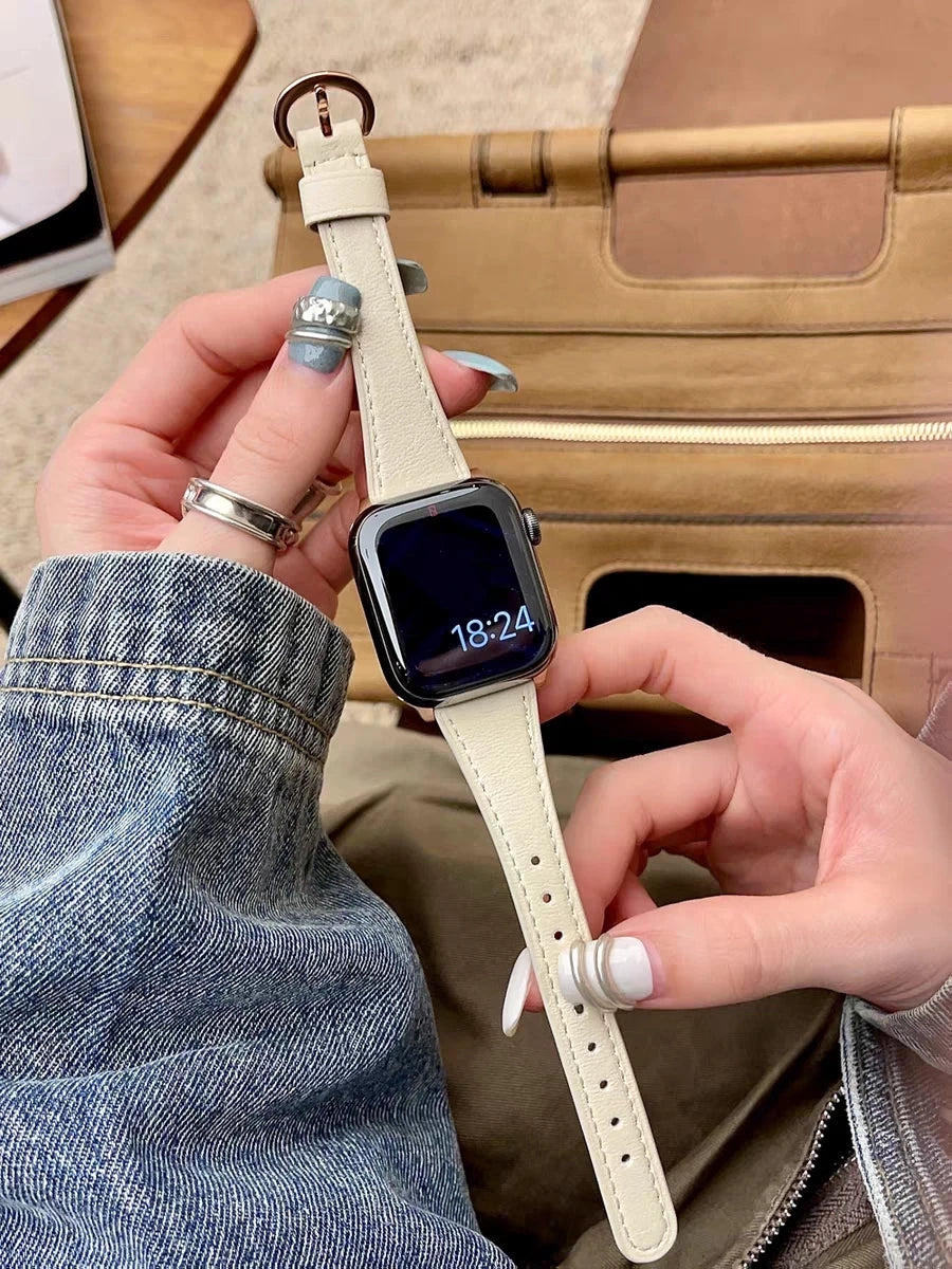 For Apple Watch band women Ultra 11 10 9 8 7 6 5 4 3 2 1 SE 38mm 40mm 41mm 42mm 44mm 45mm 46mm Leather Loop