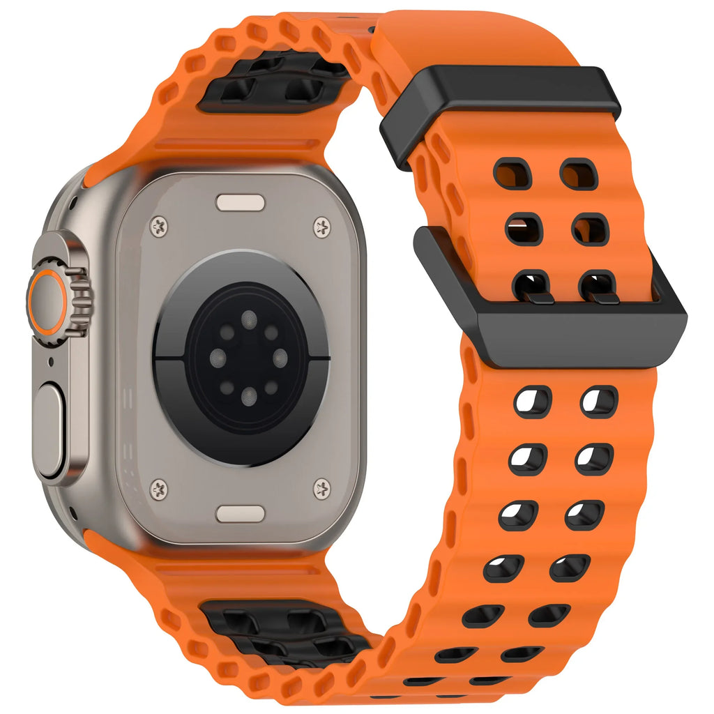 Ocean Silicone band for Apple Watch Ultra 3 2 1 49mm 11 10 46mm 9 8 7 45mm Breathable Matching Wristband Apple Watch 6 5 4 SE3 44mm