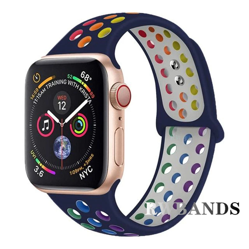 Sport band for Apple Watch band 46mm 44mm 40mm 42mm 38mm 41mm 45mm Breathable band Apple Watch Series 10 9 8 7 6 SE 5 3 Ultra 2 49mm