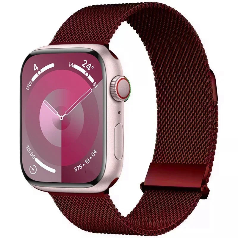 Milanese Loop band For Apple Watch Ultra 2 49mm 11 10 9 8 7 6 5 4 SE Magnetic Buckle Wristband Apple Watch 46mm 42mm 45mm 41mm 44mm 40mm