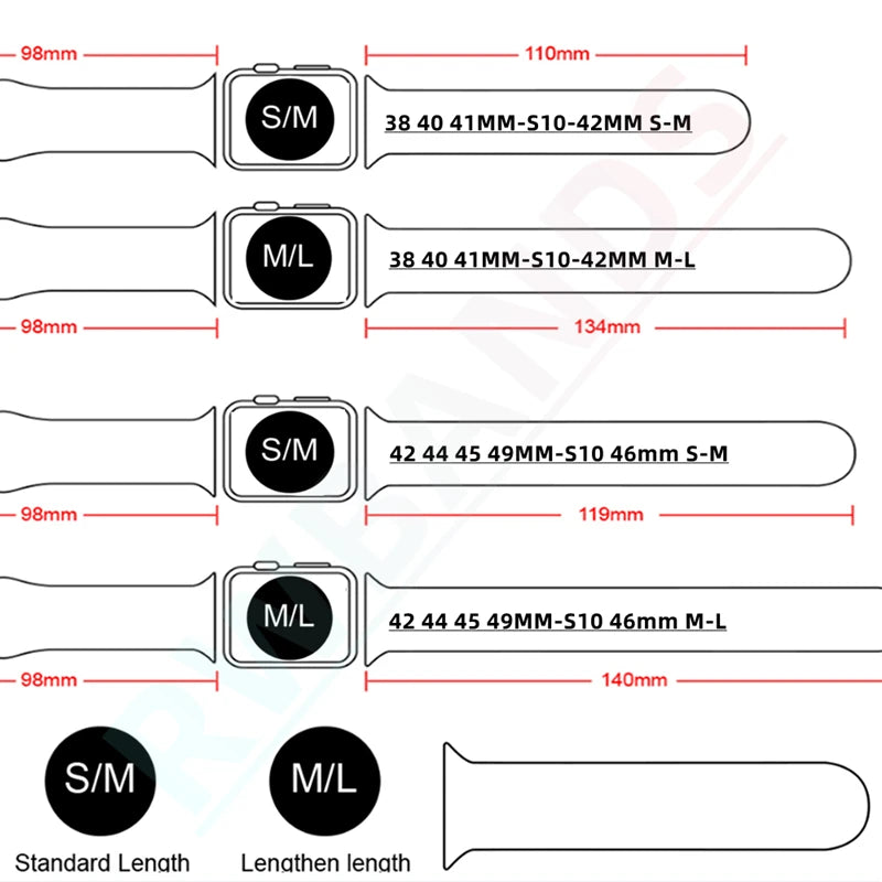 Silicone band For Apple Watch band 46mm 44mm 45mm 40mm 41mm 42mm 38mm 49mm sport band Apple Watch Series 11 10 9 8 7 6 5 SE Ultra3