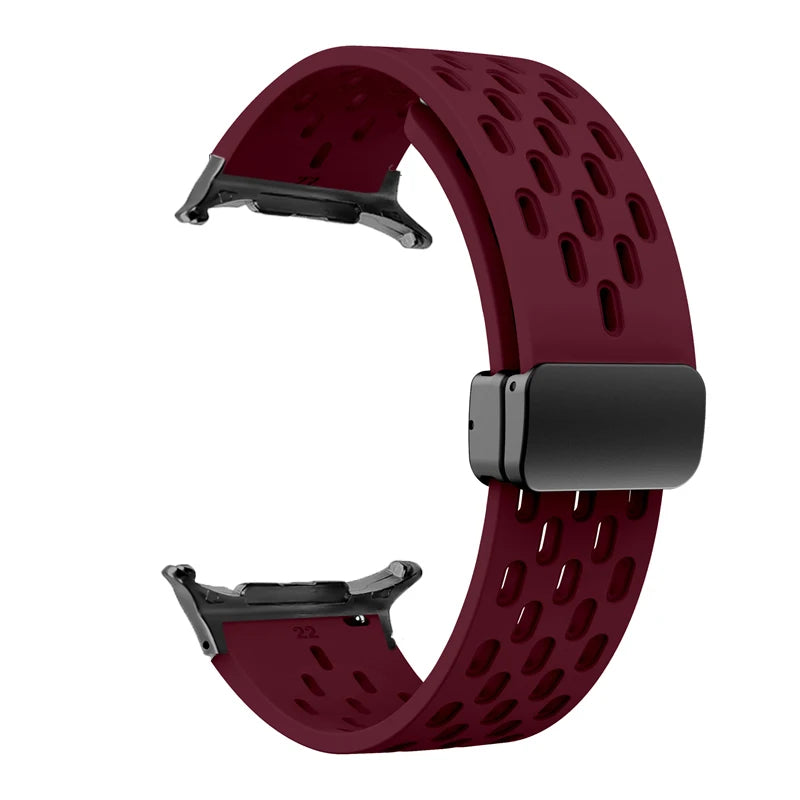 Silicone Strap for Samsung Galaxy Watch 8 40mm 44mm 8 Classic 46mm Magnetic Buckle Band Breathable Watchband No Gaps Bracelet