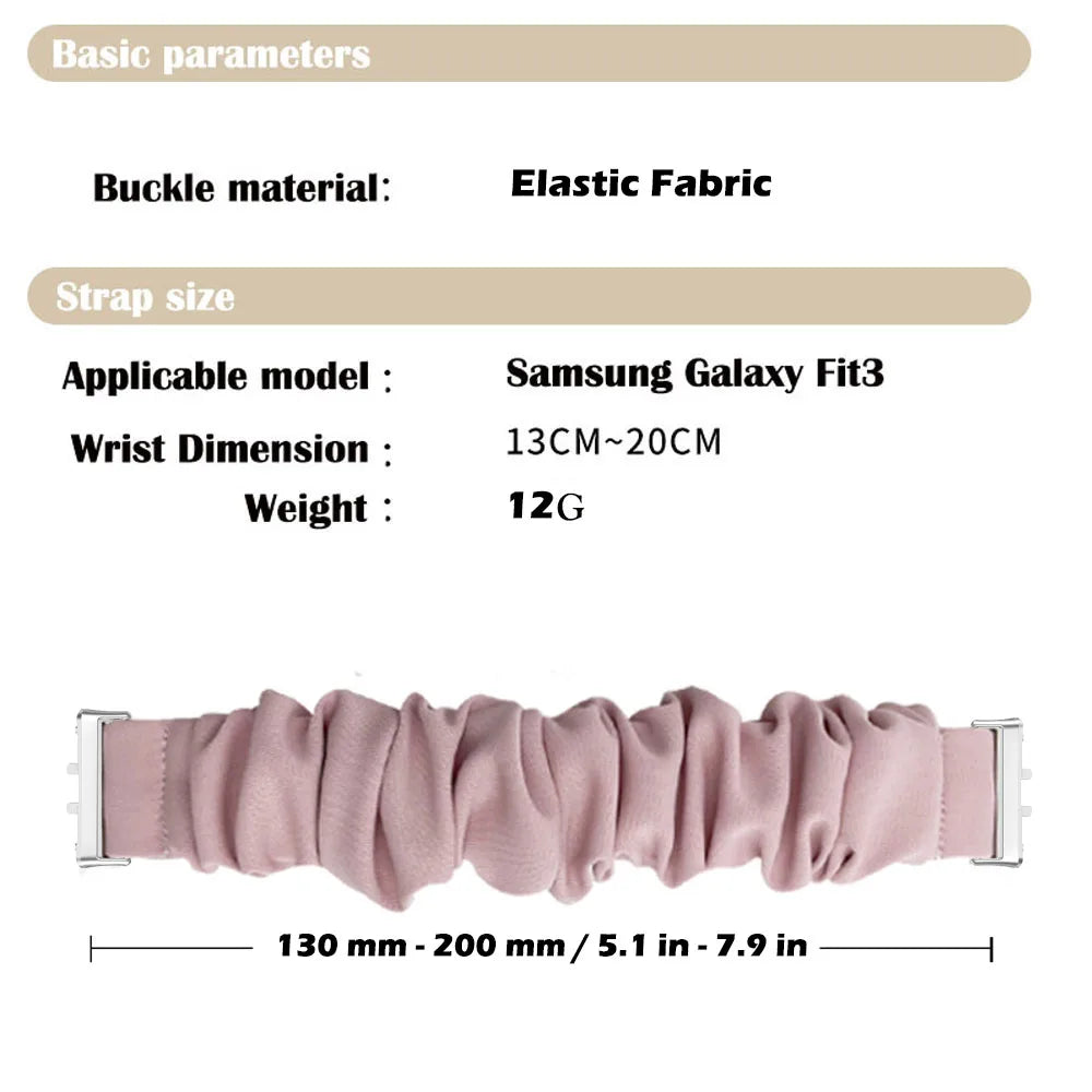 Candy Color Scheme Strap for Samsung Galaxy Fit 3 Elastic Solo Loop Strap for Samsung Galaxy Fit3 SM-R390 Accessories
