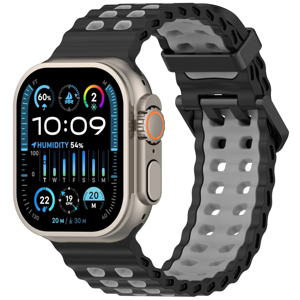 Breathable Silicone band for Apple Watch Ultra 3 2 49mm 11 10 46mm 45mm 44mm Sport Wristband Apple Watch Series 9 8 7 6 5 4 SE Band